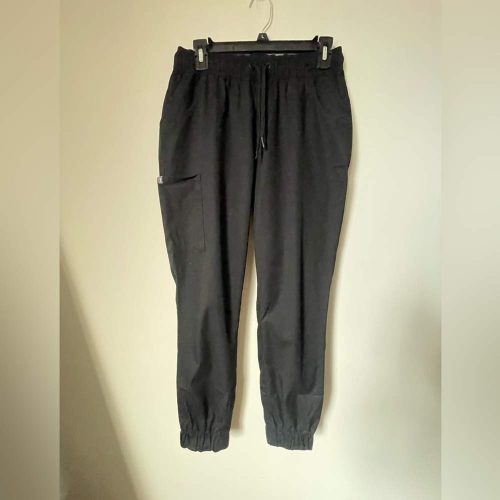 JAANUU jogger scrub pants- Black with Mesh. Size small